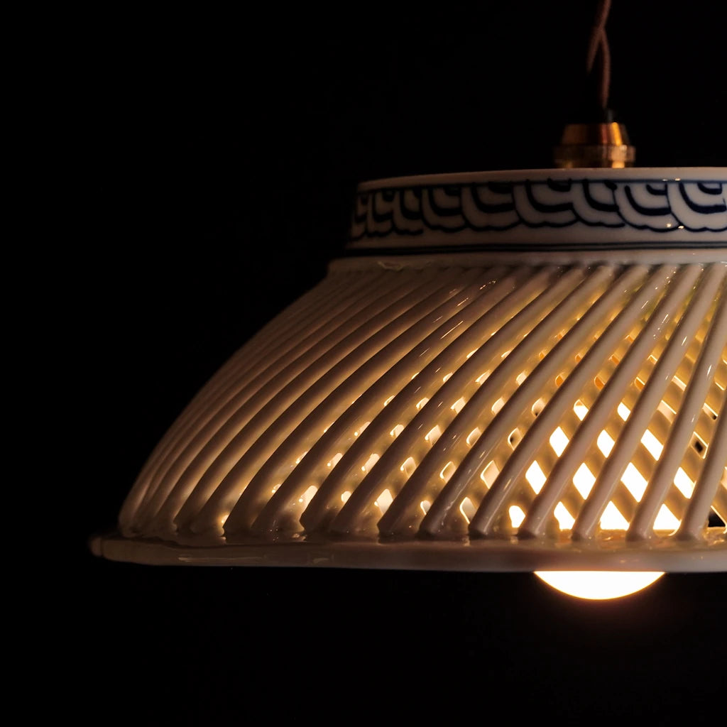 有田焼｜琴峰｜網目｜透かし鉢｜ペンダントライト