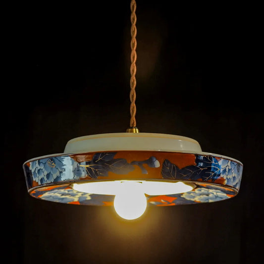 有田焼｜秀峰｜赤濃牡丹｜灰皿｜ペンダントライト