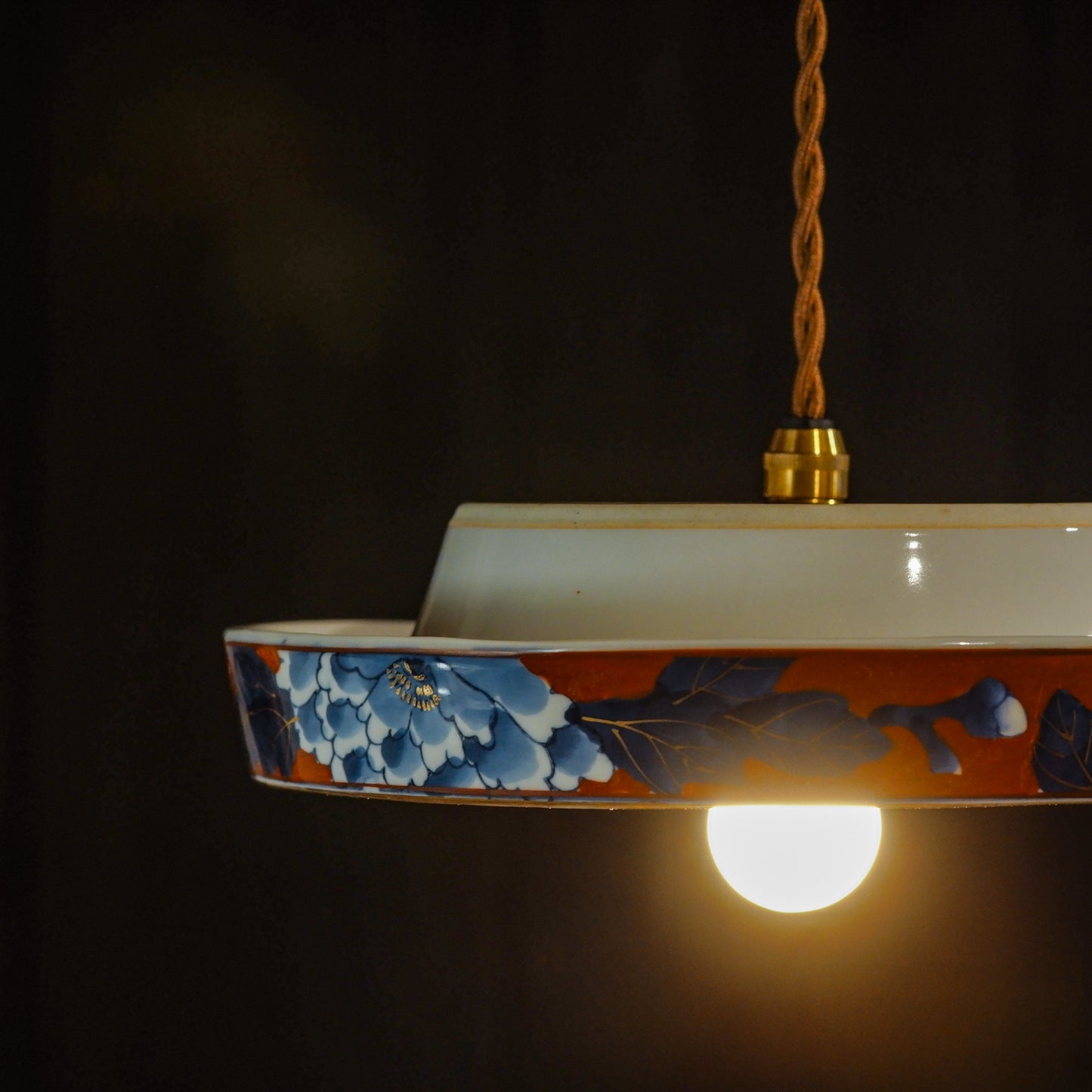 有田焼｜秀峰｜赤濃牡丹｜灰皿｜ペンダントライト