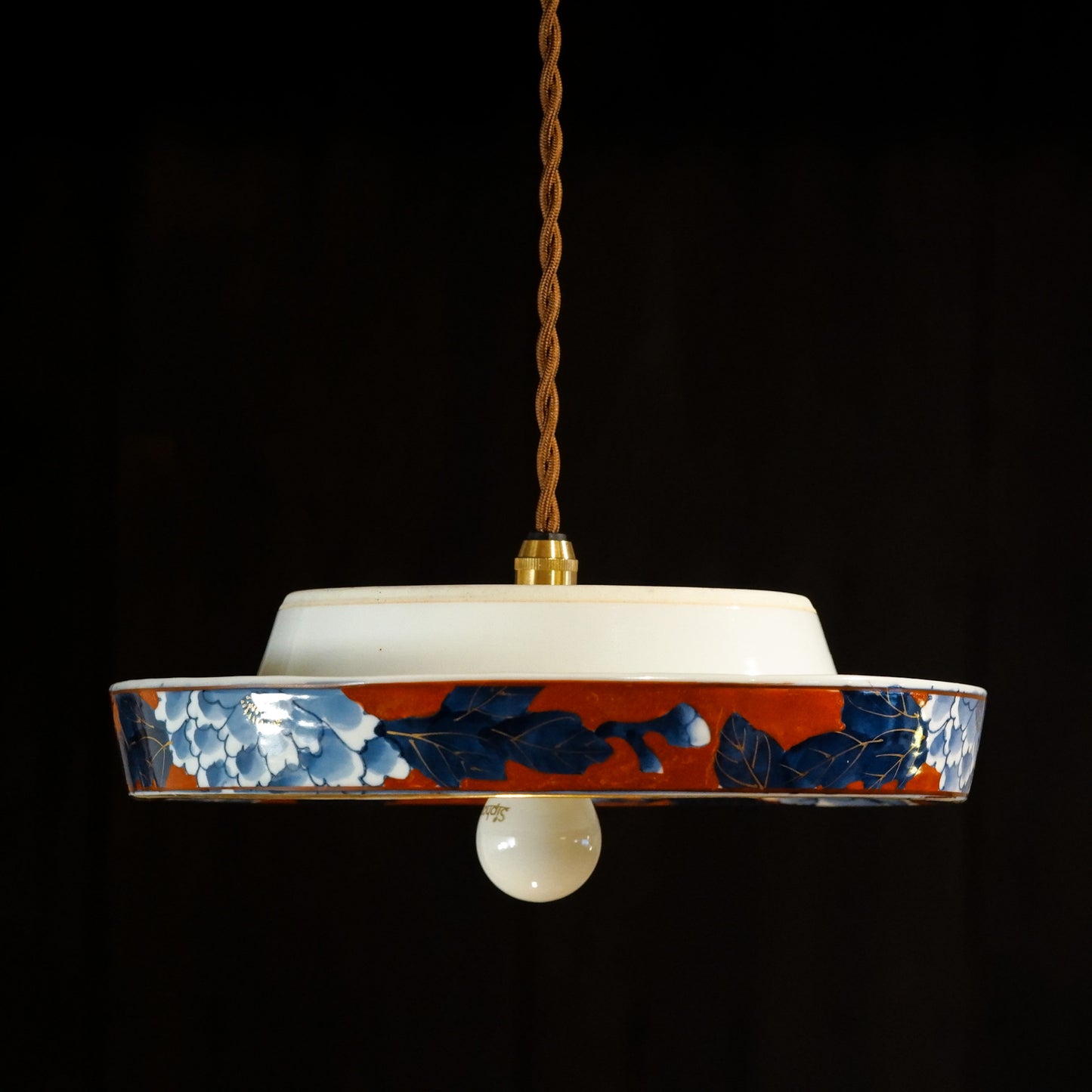 有田焼｜秀峰｜赤濃牡丹｜灰皿｜ペンダントライト