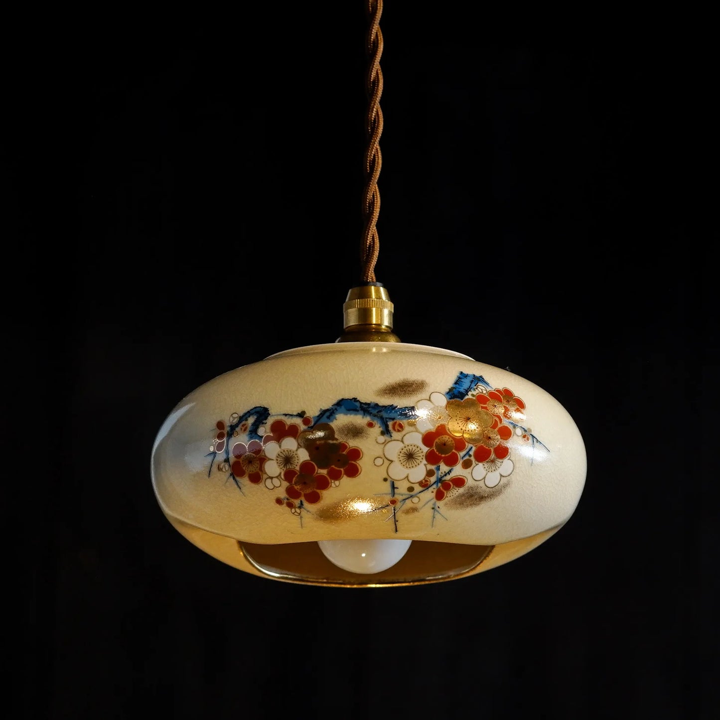 九谷焼｜貫入｜九谷梅｜ペンダントライト