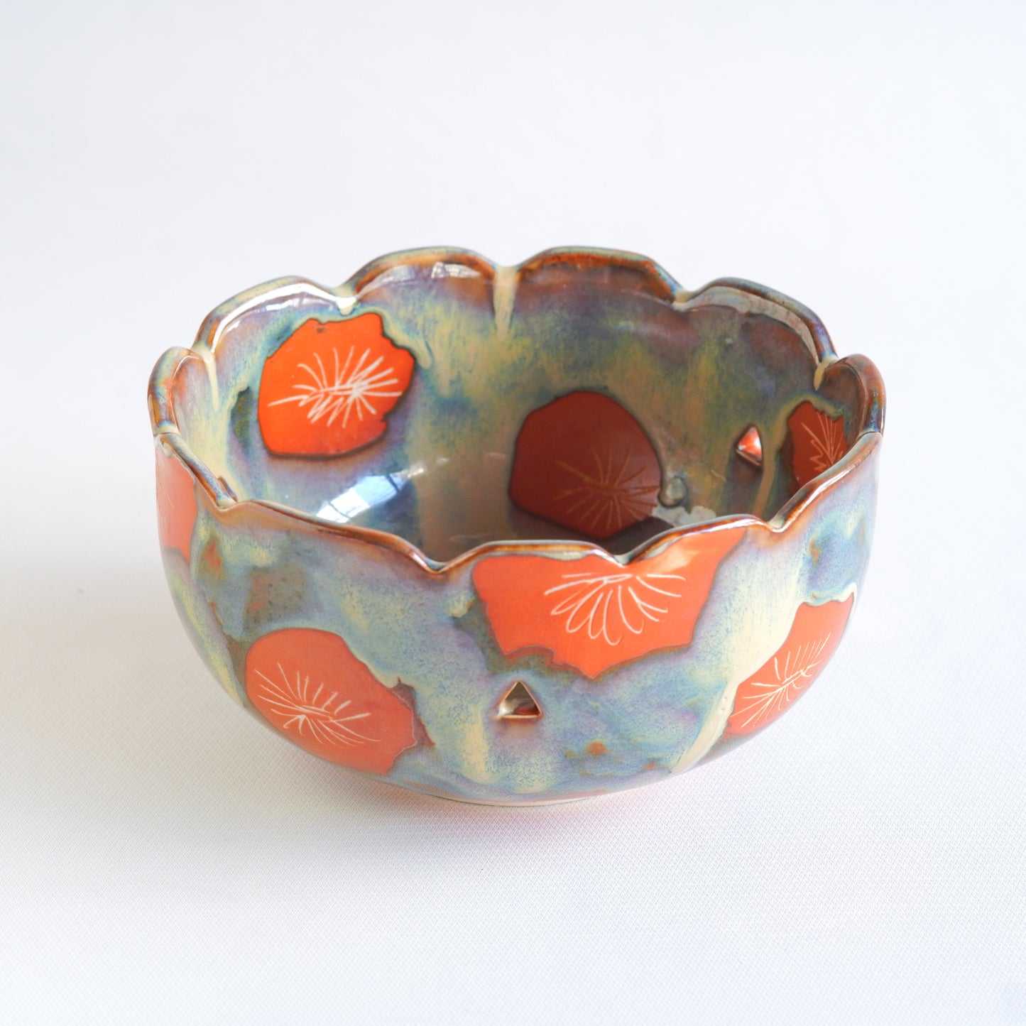 美濃焼｜朱・釉薬｜菓子鉢｜ペンダントライト