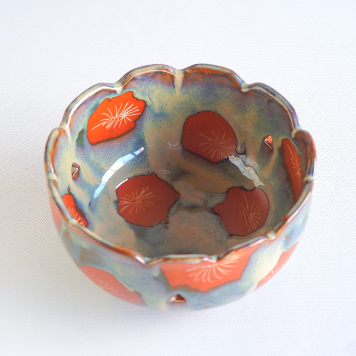 美濃焼｜朱・釉薬｜菓子鉢｜ペンダントライト