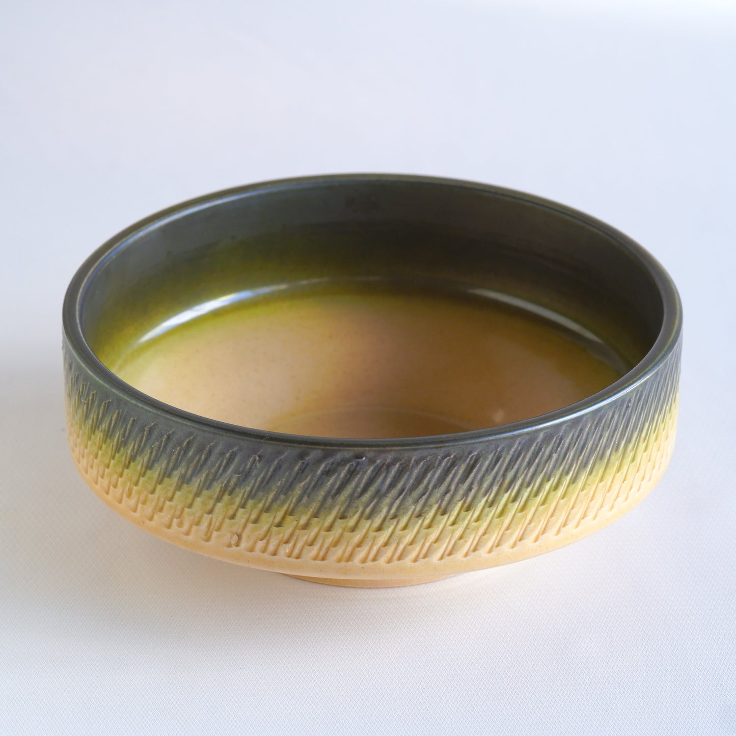 作地未詳｜小鹿田焼?｜緑・ベージュ｜鉢｜ペンダントライト