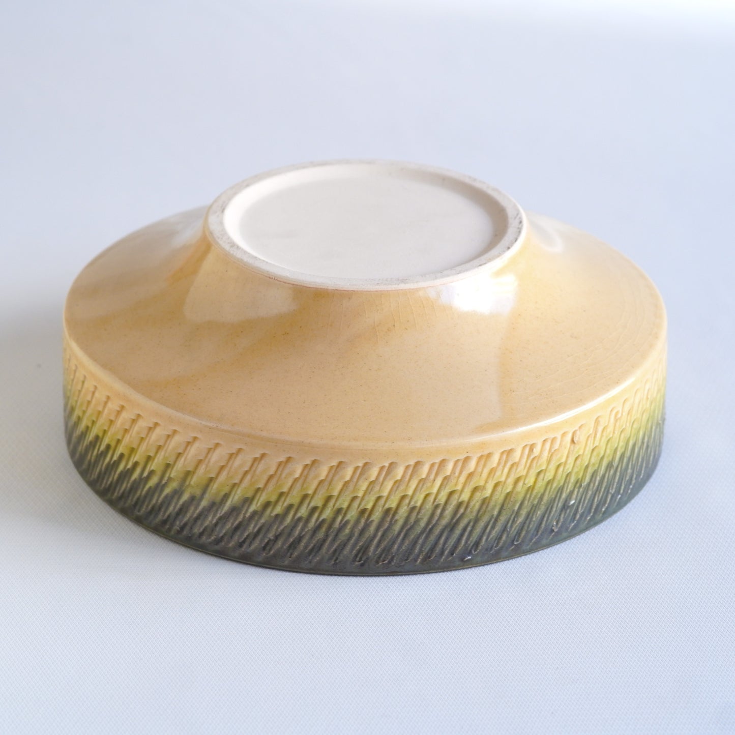 作地未詳｜小鹿田焼?｜緑・ベージュ｜鉢｜ペンダントライト