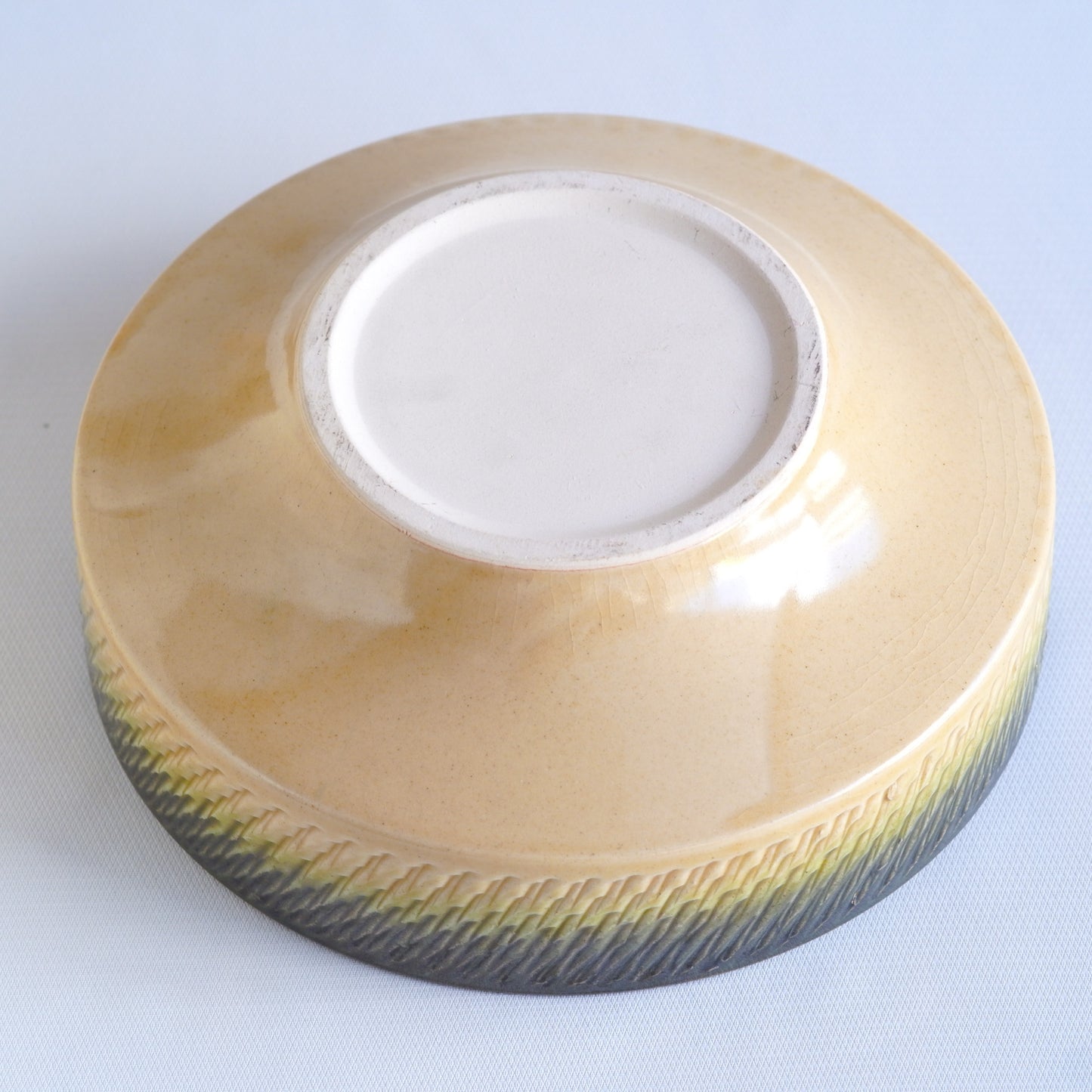 作地未詳｜小鹿田焼?｜緑・ベージュ｜鉢｜ペンダントライト