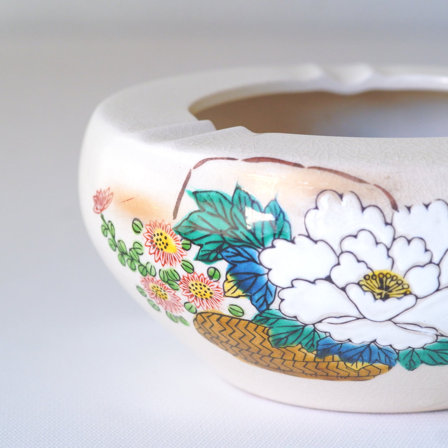 作地未詳｜九谷焼｜菊｜貫入｜ペンダントライト