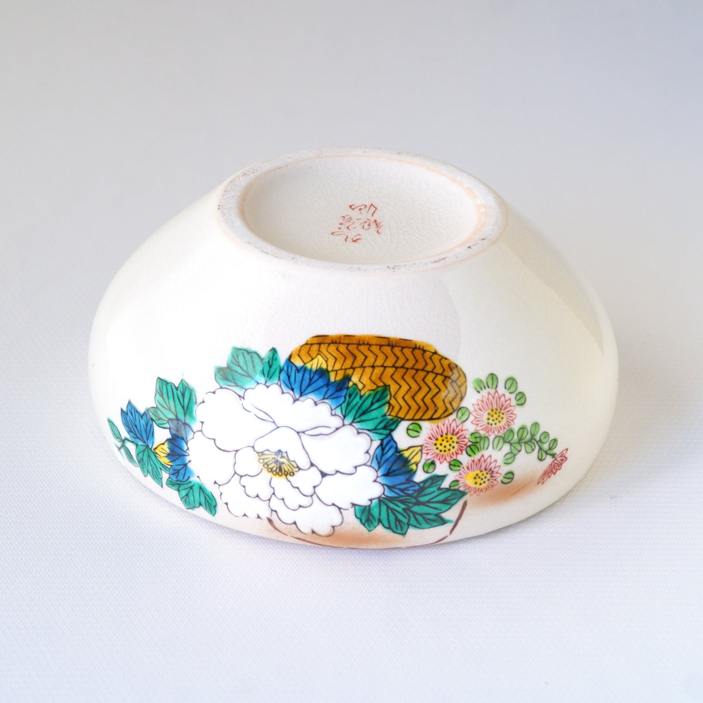 作地未詳｜九谷焼｜菊｜貫入｜ペンダントライト