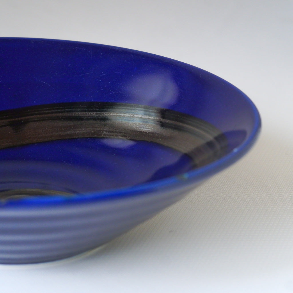 作地未詳｜藍釉薬｜黒刷毛引き｜ペンダントライト