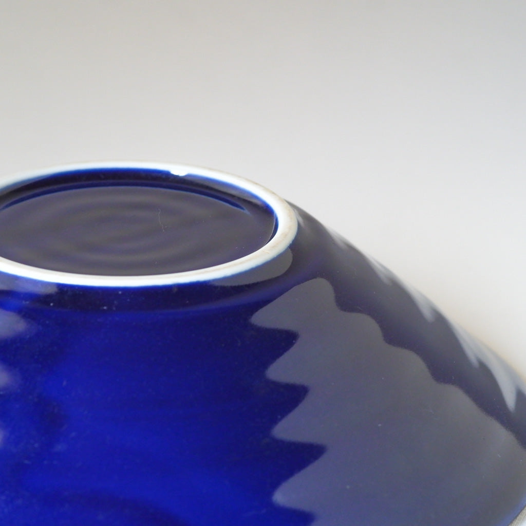 作地未詳｜藍釉薬｜黒刷毛引き｜ペンダントライト