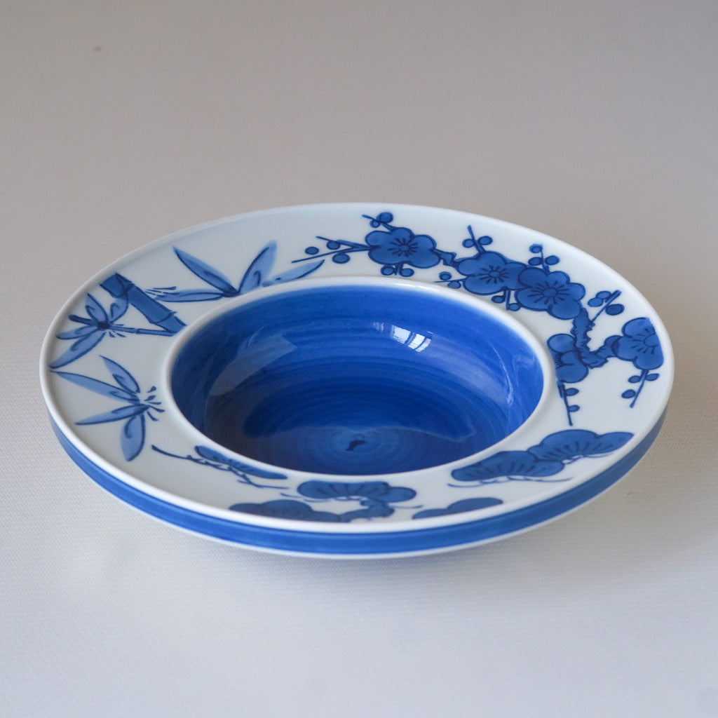 作地未詳｜松・竹・梅｜染付｜ペンダントライト