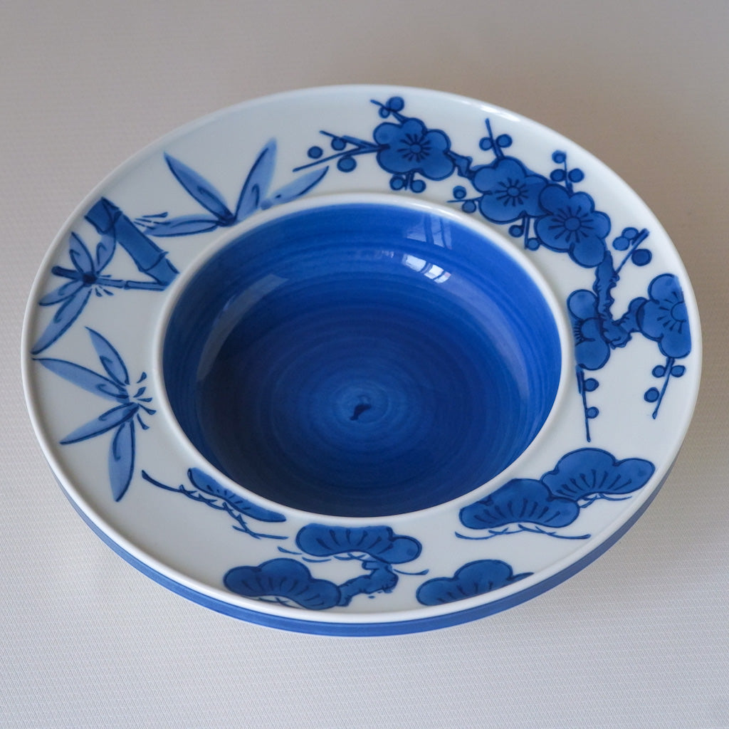 作地未詳｜松・竹・梅｜染付｜ペンダントライト